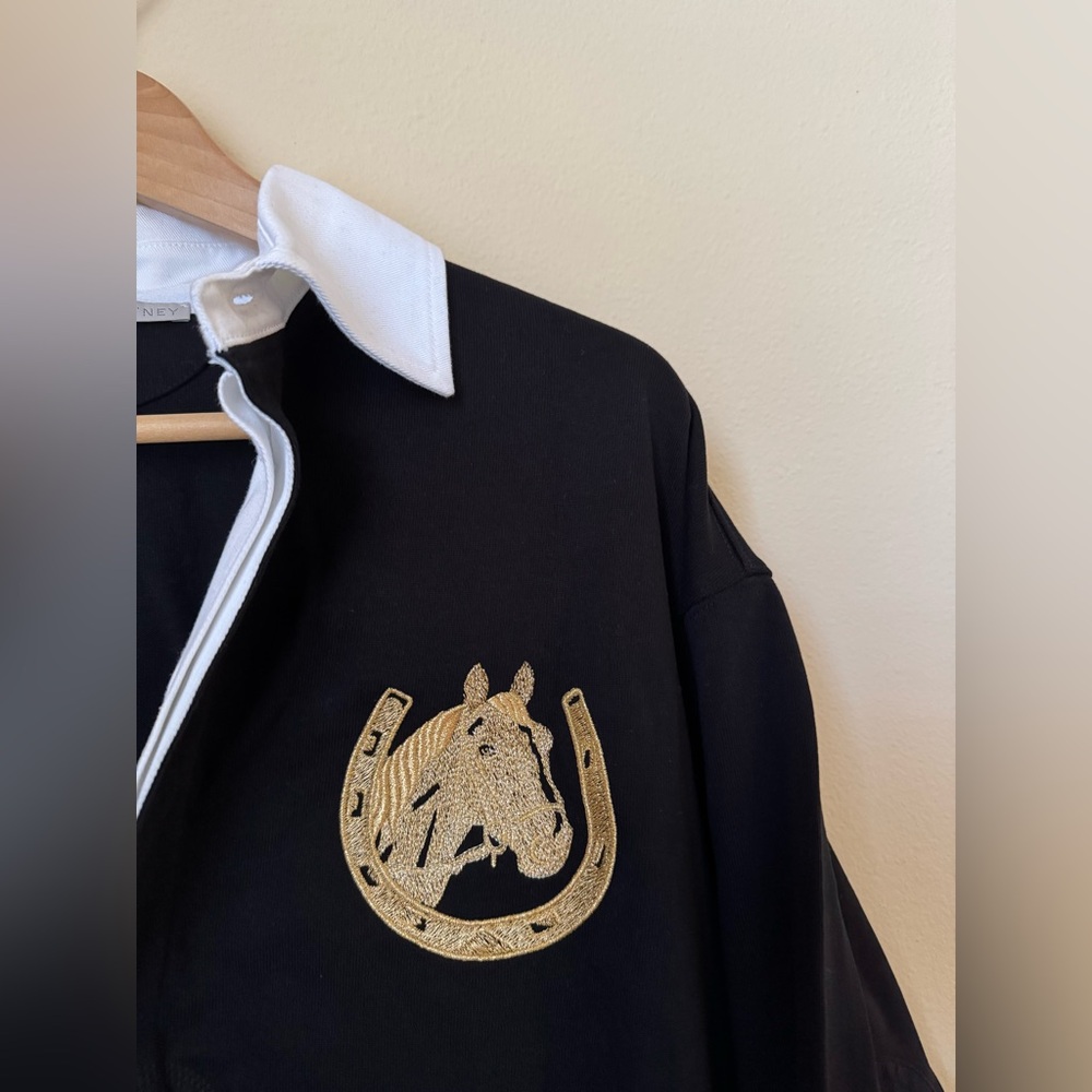 Stella McCartney Polo Club Oversized Rugby Top Shirt Black Taylor Swift Small - Picture 3 of 9